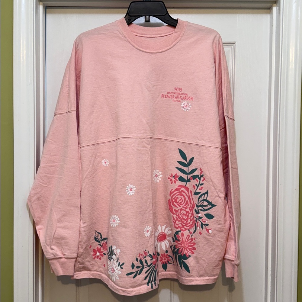Disney Parks Spirit Jersey 2019 Epcot Flower & Garden Festival Pink XL Glitter